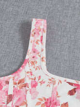 Floral Print Square Neck Tank Top